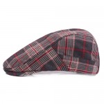RICHTOER Men's Fashion Newsboy Hats Golf Peaked Cap Cotton Plaid Flat Driving