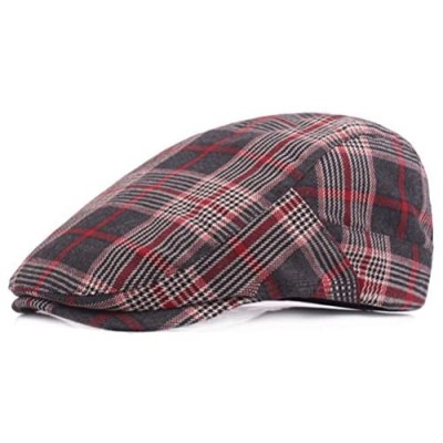 RICHTOER Men's Fashion Newsboy Hats Golf Peaked Cap Cotton Plaid Flat Driving