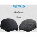 Soultopxin Newsboy Cap for Men Cotton Ivy Gatsby Newsboy Flat Cap Adjustable Cabbie Cap