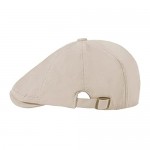 ZLYC Men Cotton Newsboy Cap Adjustable Summer Gatsby Cabbie Flat Hat