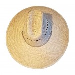 AS YOU WISH Men's Straw Outback Lifeguard Beach Surf Sun Hat with Wide Brim (Straw 4) Natural Large