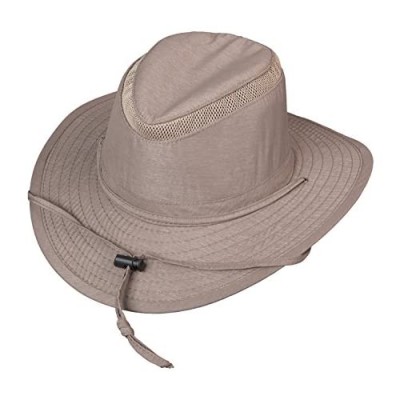 Broner Mens Streamside Poly/Nylon Blend Big Brim Sun Hat with Chincord