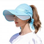 Casual Women's Sun hat UV Resistant Wide Brim hat Retractable Brim high Altitude Beach Hat Baseball Cap
