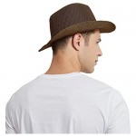 Headshion Cowboy Hats for Men Fedoras with Leather Strap Sun Protection Golf Clothing Accessories