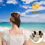 HOPSOOKEN Straw Beach Hats for Women Men Wide Brim Foldable Sun Hat UV Protection Visors