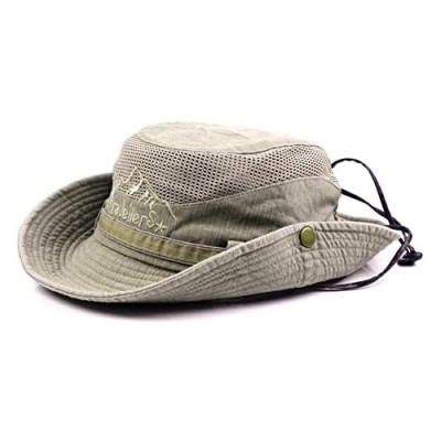 KeepSa Sun Hat for Men  Cotton Embroidery Summer Outdoor Sun Protection Wide Brim Bucket Hat Foldable Safari Boonie Hat