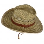 Kenny K Men's Rush Straw Lightweight Safari Hat with Chin Cord