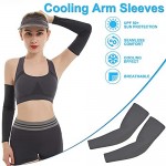 LoveYee Sports Sun Visor Hat and Cooling Arm Sleeves One Size Fits Most UV Protection for Women and Men Outdoor Sports Golf Tennis Running Jogging Hiking Grey …