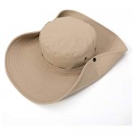 Men Fishing Hiking Hat Unisex Lawn Gardening Wide Brim Bucket Hats Cowboy Sun Protection Cap Foldable UPF 50+