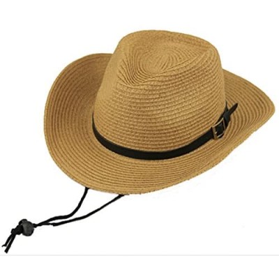 Men's Floppy Packable Straw Hat Beach Cap Newsboy Fedora Sun Hat  Big Brim  Adjustable Chin Strap