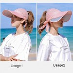 Sun Visor Hats for Women 3Pcs Sets Beach Hats UV Protection Cap with Arm Sleeves and Neck Gaiter