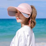 Sun Visor Hats for Women 3Pcs Sets Beach Hats UV Protection Cap with Arm Sleeves and Neck Gaiter