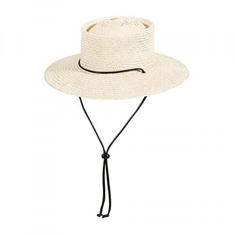 Wide Brim Straw Panama Hat Fedora Summer Beach Sun Hat UPF50+ Straw Hat for Women and Men