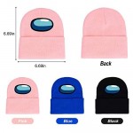 Among-Us Beanie Hat 3 Pack Rib Knit Beanie Warm Winter Ribbed Knit Cap Impostor Fashion Trend Classic for Men Women and Kids
