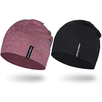 Empirelion 9" Multifunctional Lightweight Beanies Hats 2 Pack  Running Skull Cap Helmet Liner Sleep Caps for Men Women