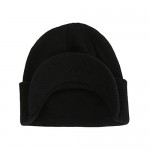 Home Prefer Men's Winter Beanie Hat with Brim Warm Double Knit Cuff Beanie Cap