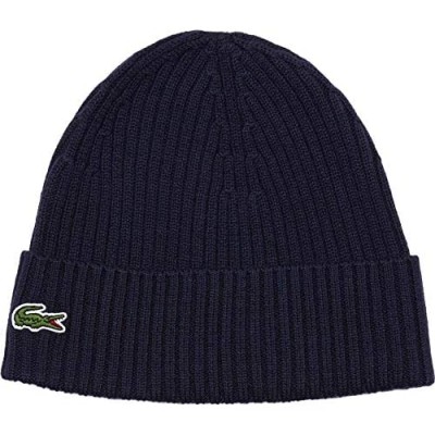 Lacoste Men's Small Croc Ribbed Knit Beanie