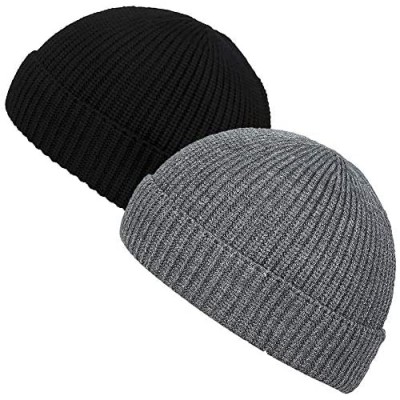 MaxNova Knit Cuff Short Fisherman Beanie Hat for Men Women Winter
