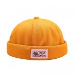 Mongous Unisex Retro Chinese Characters Brimless Adjustable Docker Hat Beanie Visor-Less Cap