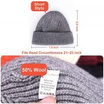 ROYBENS 2pcs Swag Wool Fisherman Beanies for Men Knit Short Watch Cap Winter Warm Hats