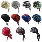Skull Caps Doo Dew Rags Cycling Bandana Head Wrap Breathable Helmet Liner Durag Sweat Wicking Beanie Hat for Men Women