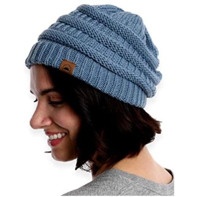 Tough Headwear Womens Beanie Winter Hat - Warm Chunky Cable Knit Hats - Soft Stretch Thick Cute Knitted Cap for Cold Weather