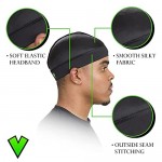 Veeta Superior Wave Cap - Smooth Silky Fabric | Maximum Compression Wave Cap | Soft Elastic Headband | Outside Seam Stitching