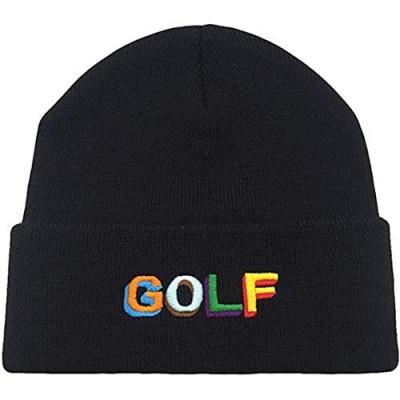 zhangjunlin Golf Skull Cap Knitting Hat Beanie Cap Warm Winter Knit Hat Embroidered Hat
