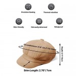 3 Pieces Newsboy Cap Adjustable Visor Beret Soft 8 Panel Vintage Cabbie Hat Octagonal Cap