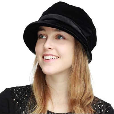 BLACK HORN Premium Velvet Lady Women Newsboy Cabbie Beret Cloche Bucket Hats