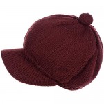 BYOS Womens Winter Cozy Fleece Lined Newsboy Knit Cap Cabbie Hat (Set Available)