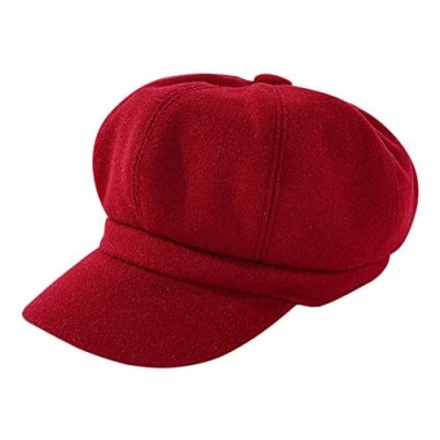 DCUTERQ Women Classic Vintage Newsboy Cap Unisex Winter Warm Cabbie Painter Visor Beret Hat