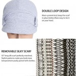 JarseHera Chemo Hats for Women Bamboo Cotton Lined Newsboy Caps with Scarf Double Loop Headwear for Cancer Hair Loss