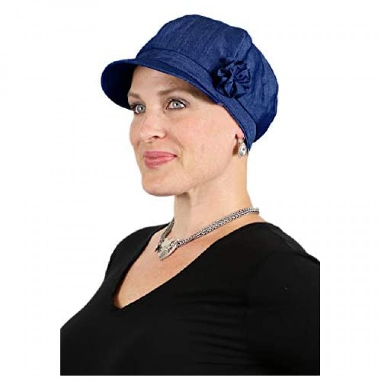 Newsboy Cap Summer Hats for Women Cotton Cancer Headwear Chemo Hair Loss Head Coverings Brighton