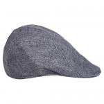 Sepia Mens Womens Linen Plain Flat Newsboy Hat Cap (Grey) Medium