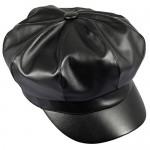 Sportmusies 8 Panels Newsboy Caps for Women PU Leather Cabbie Painter Hat Gatsby Ivy Beret Cap