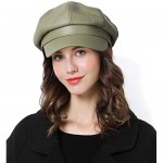 Sumolux Women Beret Newsboy Hat French PU Cap Classic Autumn Spring
