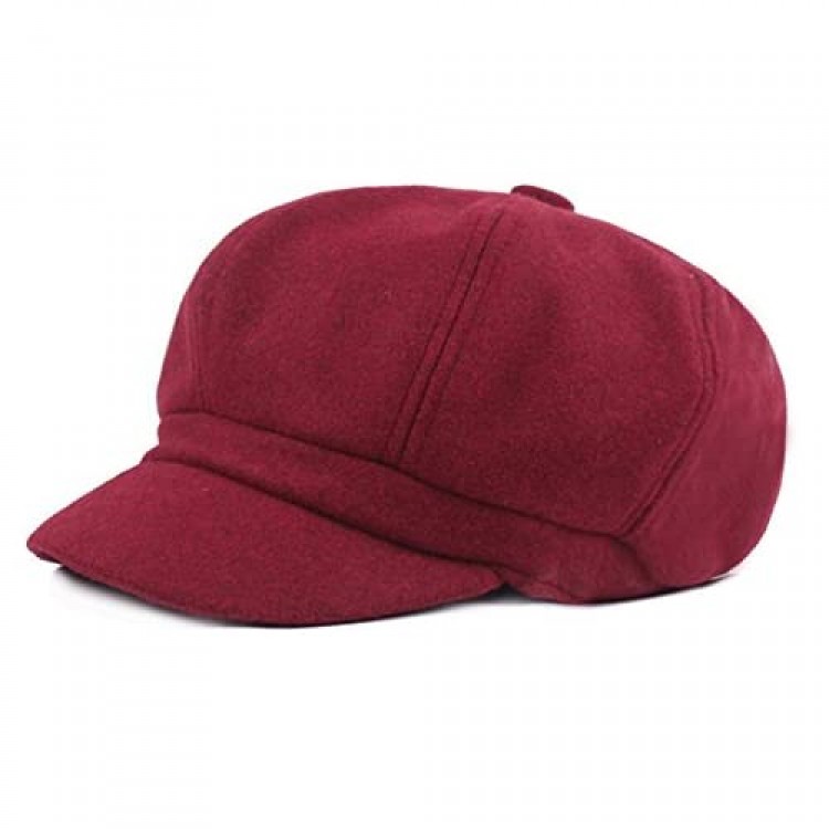 Women Vintage Newsboy Cabbie Peaked Beret Cap Warm Baker Boy Visor Hat Flat Cap