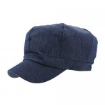 Women's Classic Denim Newsboy Cap Hat with Visor