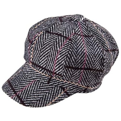 Womens Wool Vintage Newsboy-Baker Boy Cap Tweed Gatsby-Cabbie-Pageboy Hat