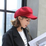 ZLSLZ Womens Woolen Elastic Octagonal Ivy Newsboy Cabbie Gatsby Painter Hat Cap