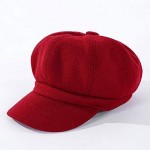 ZLSLZ Womens Woolen Elastic Octagonal Ivy Newsboy Cabbie Gatsby Painter Hat Cap