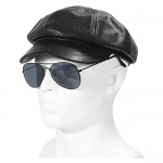 ZLYC Womens PU Leather Newsboy Caps Gatsby Cabbie Hat for Girls