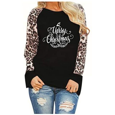 Blouses for Womens  FORUU Leopard Long Sleeve Fashion Ladies T-Shirt Oversize Tops