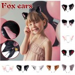 Cosplay Girl Plush Furry Cat Ears Headwear Accessory Prop for Cam Girl Party Lolita Fancy Neko Cat Ears Hair Clip Gift