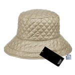 Foldable Water Repellent Quilted Rain Hat w/Adjustable Drawstring Bucket Cap