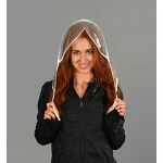 Home-X Set of 6 Pocket Rain Hats | Waterproof Clear Bonnet Head Scarf