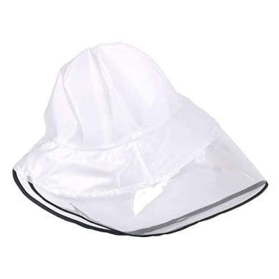 Outdoor UV Protection Rain Cap Waterproof Rain Hat Wide Brim Bucket Hat (White)