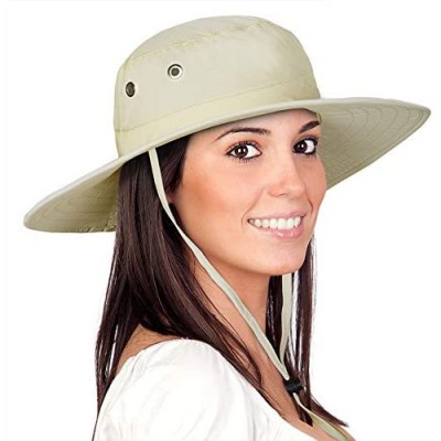 Waterproof Sun Hat Outdoor Wide Brim Bucket Boonie Cap for Safari Hiking Fishing