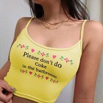 WYTong Tank Tops For Women Sexy Please-Don't-Do-Coke-In-The-Bathroom Letter Print Camisole